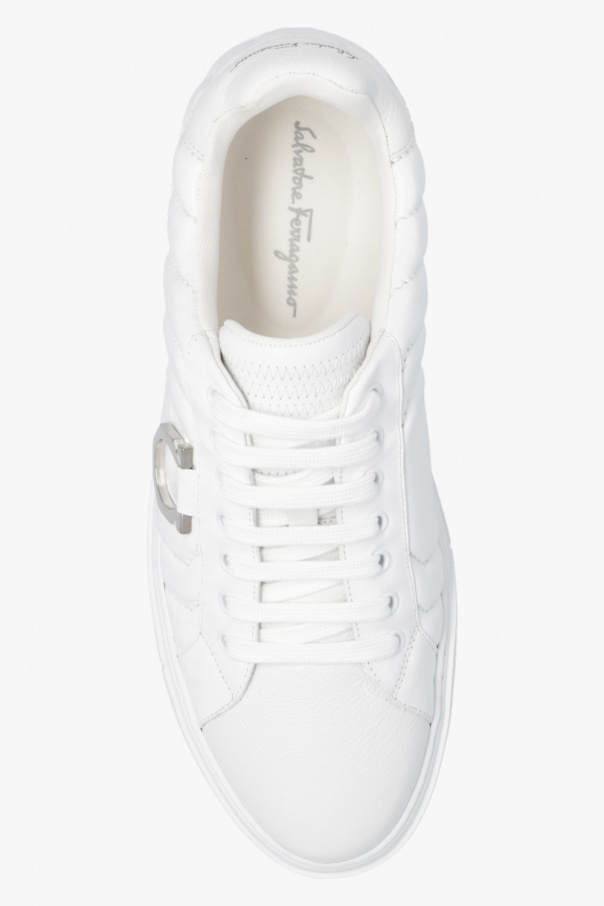 Salvatore ferragamo white on sale sneakers